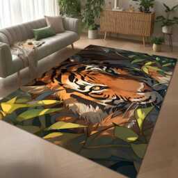 Majestic Tiger Jungle Art Rug & Tile Mat - Wildlife Nature Decor - thumbnail 2