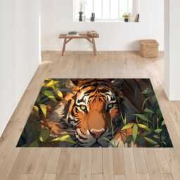Majestic Tiger Jungle Art Rug & Tile Mat - Wildlife Nature Decor