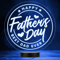 Happy Father's Day Round Hearts Best Dad Ever Led Colour Night Light - thumbnail 1