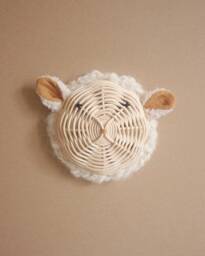 Rattan Sheep Trophy Wall Decoration For Children's & Baby's Room