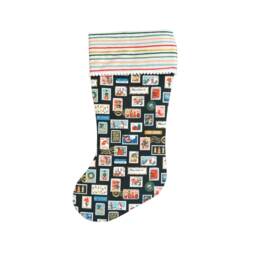 Rifle Paper Co Holiday Classics Ii Stamps in Evergreen Fabric Christmas Stocking - thumbnail 2