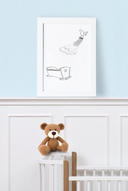 Christmas Gift Ideas, Baby Shower Gift, Nursery Wall Art, Home Decor, Poster, Scandinavian Design, Minimalist Fairy, Original Art Prints - image 1