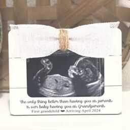 Grandparent Announcement Frame Gift Idea Ultrasound Picture First Grandchild Reveal Pregnancy For Grandparents - thumbnail 4