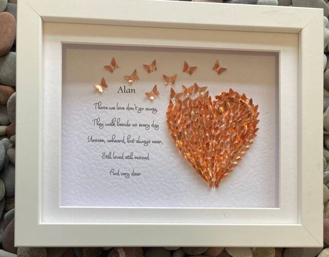 Loss Of A Loved One Butterfly Gift, Framed & Personalised Picture - image 1