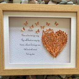 Loss Of A Loved One Butterfly Gift, Framed & Personalised Picture - thumbnail 2