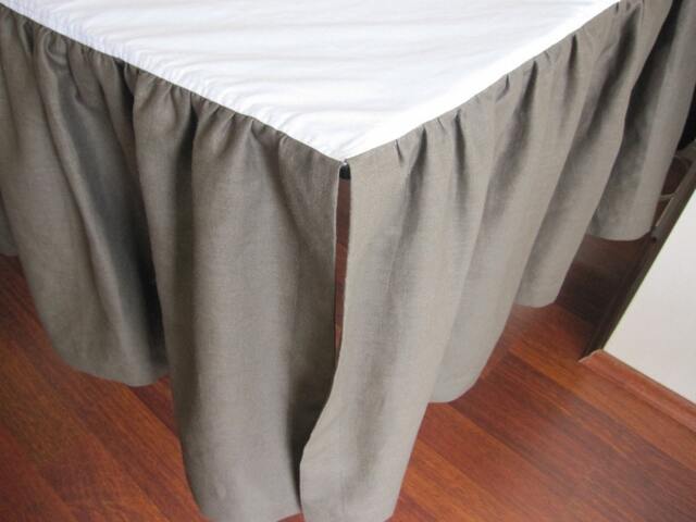 Linen Ruffle Crib Bed Skirt - 18 - image 1