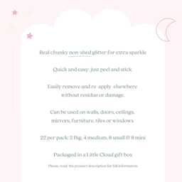 Cosmic Glitter Moon & Stars Wall Decals - Removable Stickers - thumbnail 3