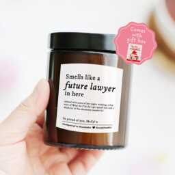 Graduation Gift For Future Lawyer Law Student Daughter Son - Well Done Qualifying Solicitor Funny Personalized Candle - thumbnail 1