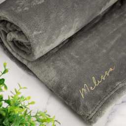 Embroidered Blanket Custom Name Date Personalised Fleece For Him Her Couples Gift - thumbnail 1