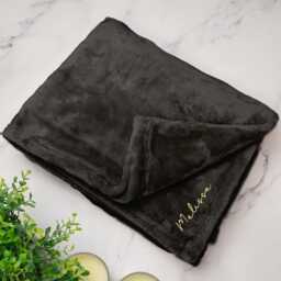 Embroidered Blanket Custom Name Date Personalised Fleece For Him Her Couples Gift - thumbnail 3