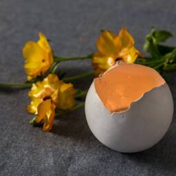 White Round Ceramic Votive Candle Holder - Egg-Shaped Bowl - thumbnail 2