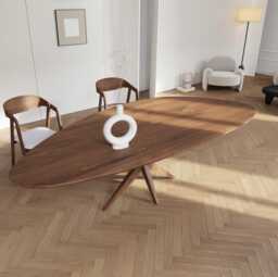 Hardwood Solid Oak Dining Table With Wooden Legs Clar 0108