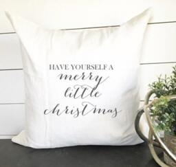 Have Yourself A Merry Little Christmas Pillow Cover, 18x18 Cover Decor, Holiday Decor Pillow, Gift - thumbnail 1