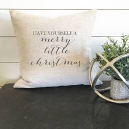 Have Yourself A Merry Little Christmas Pillow Cover, 18x18 Cover Decor, Holiday Decor Pillow, Gift - thumbnail 2