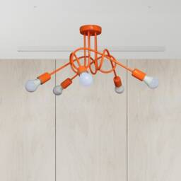 5 Colored Cage Lights Branching Semi Flush Mount Ceiling Light Fixture Kid Chandelier Lighting Multi-Light Nursery - thumbnail 4