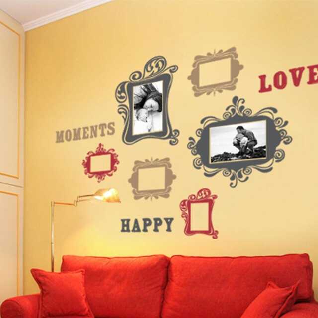 Vintage Photo Frames Deluxe Three Color - Vinyl Wall Sticker