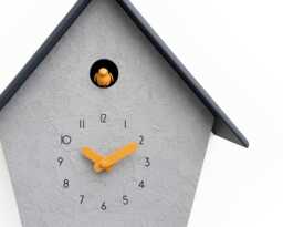 Cuckoo Clock - Concrete Coated With Amber Accessories & Anthracite Roof