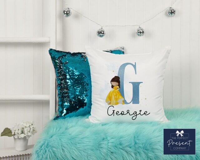 Personalised Princess Cushion - Girls Birthday Gift For Bedroom Decor - image 1