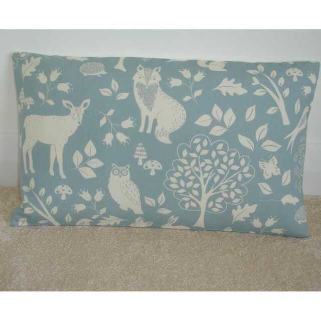 Pillow Cover Duck Egg Blue Deer Fox Squirrel Rabbit Owl Oblong Bolster Trees Hedgehog Cushion Sham Slip Case Pillowcase 12x16 12x20 16x24 - image 1