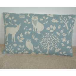Pillow Cover Duck Egg Blue Deer Fox Squirrel Rabbit Owl Oblong Bolster Trees Hedgehog Cushion Sham Slip Case Pillowcase 12x16 12x20 16x24