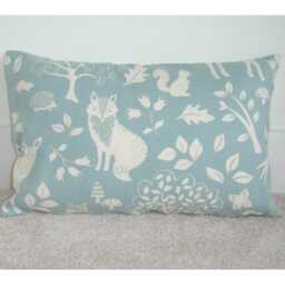 Pillow Cover Duck Egg Blue Deer Fox Squirrel Rabbit Owl Oblong Bolster Trees Hedgehog Cushion Sham Slip Case Pillowcase 12x16 12x20 16x24 - thumbnail 2