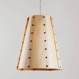 Nordic Wood Veneer Pendant Light - Scandinavian Hanging Lamp, Minimalist Design - thumbnail 2