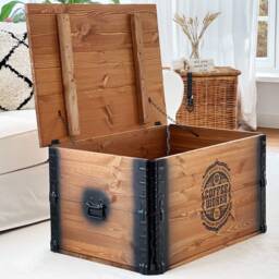 Coffee Table Chest Wooden Box Vintage Shabby Chic - thumbnail 4