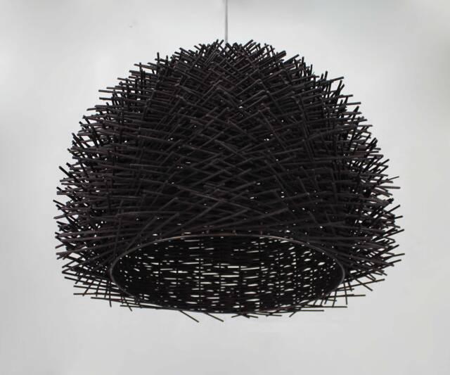 Rattan Bird Nest Pendant Light, Rustic Woven Lighting - image 1