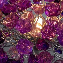 Purple Table Lamp, Bedside Table Lamp With Purple Flowers, Beautiful As A Wedding Present - thumbnail 3