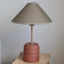 Terracotta Pottery Table Lamp Minimalist Ceramic Lighting - thumbnail 3