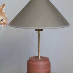 Terracotta Pottery Table Lamp Minimalist Ceramic Lighting - thumbnail 2