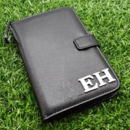 Engraved Personalised Black Leatherette Golf Organiser With Divot Repairer Marker & Extra Marker, Tees, Scorecard Pencils - thumbnail 2