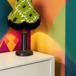 Green Retro Lampshade With Black Fringe Handmade For Ceiling Lights, Table & Floor Standard Lamp Shades - thumbnail 2