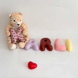 Handmade Ceramic Letters-Ceramic Bubble Letters - Personalized Colorful Letter - thumbnail 2