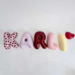 Handmade Ceramic Letters-Ceramic Bubble Letters - Personalized Colorful Letter - thumbnail 3