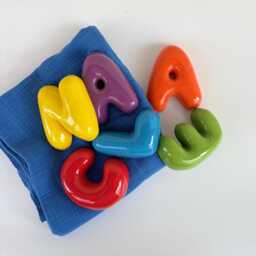 Handmade Ceramic Letters-Ceramic Bubble Letters - Personalized Colorful Letter - thumbnail 4