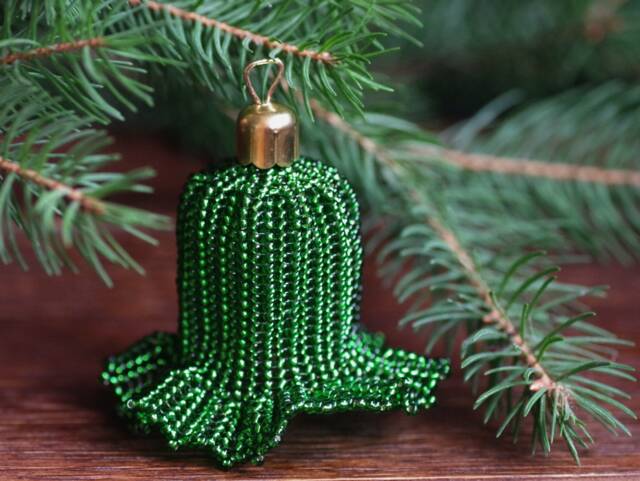 Beaded Bell For Christmas Tree, Exclusive Gift Christmas, New Year's Decorations Toy, Xmas Small Gifts Kids, Winter Holiday Decor - image 1