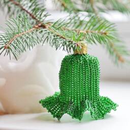 Beaded Bell For Christmas Tree, Exclusive Gift Christmas, New Year's Decorations Toy, Xmas Small Gifts Kids, Winter Holiday Decor - thumbnail 2