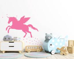 Magical Unicorn Wall Decal With Stars Girl's Nursery Decor - thumbnail 1