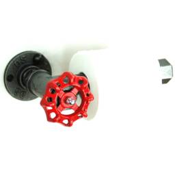 Toilet Paper Dispenser Model 1 - Large Industrial Style Steering Wheel Made Of Plumbing Fittings - thumbnail 2