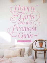 Audrey Hepburn Quote Wall Decal - Happy Girls Vinyl Art - thumbnail 2