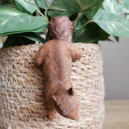 Squirrel Pot Hanger, Autumn Home Decor, Animal Ornaments, Gift, Buddy - thumbnail 3