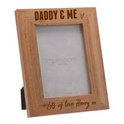 Personalised Daddy & Me Wooden Photo Frame, Father's Day Present, Birthday Gift For Daddy, New Dad - thumbnail 1