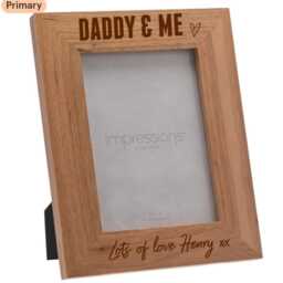 Personalised Daddy & Me Wooden Photo Frame, Father's Day Present, Birthday Gift For Daddy, New Dad - thumbnail 2