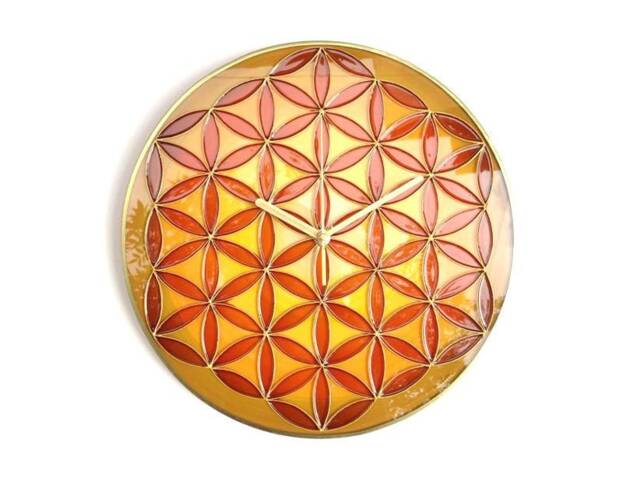 Flower Of Life Glass Clock Mandala Wall Art, Yoga Decor - image 1
