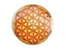 Flower Of Life Glass Clock Mandala Wall Art, Yoga Decor