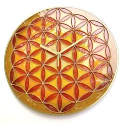 Flower Of Life Glass Clock Mandala Wall Art, Yoga Decor - thumbnail 2
