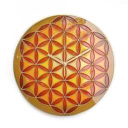 Flower Of Life Glass Clock Mandala Wall Art, Yoga Decor - thumbnail 4