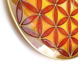 Flower Of Life Glass Clock Mandala Wall Art, Yoga Decor - thumbnail 3