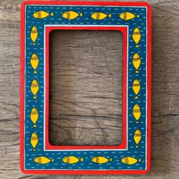 Hand Painted Wooden Frame Madhubani Indian Art Wall Decor - thumbnail 3